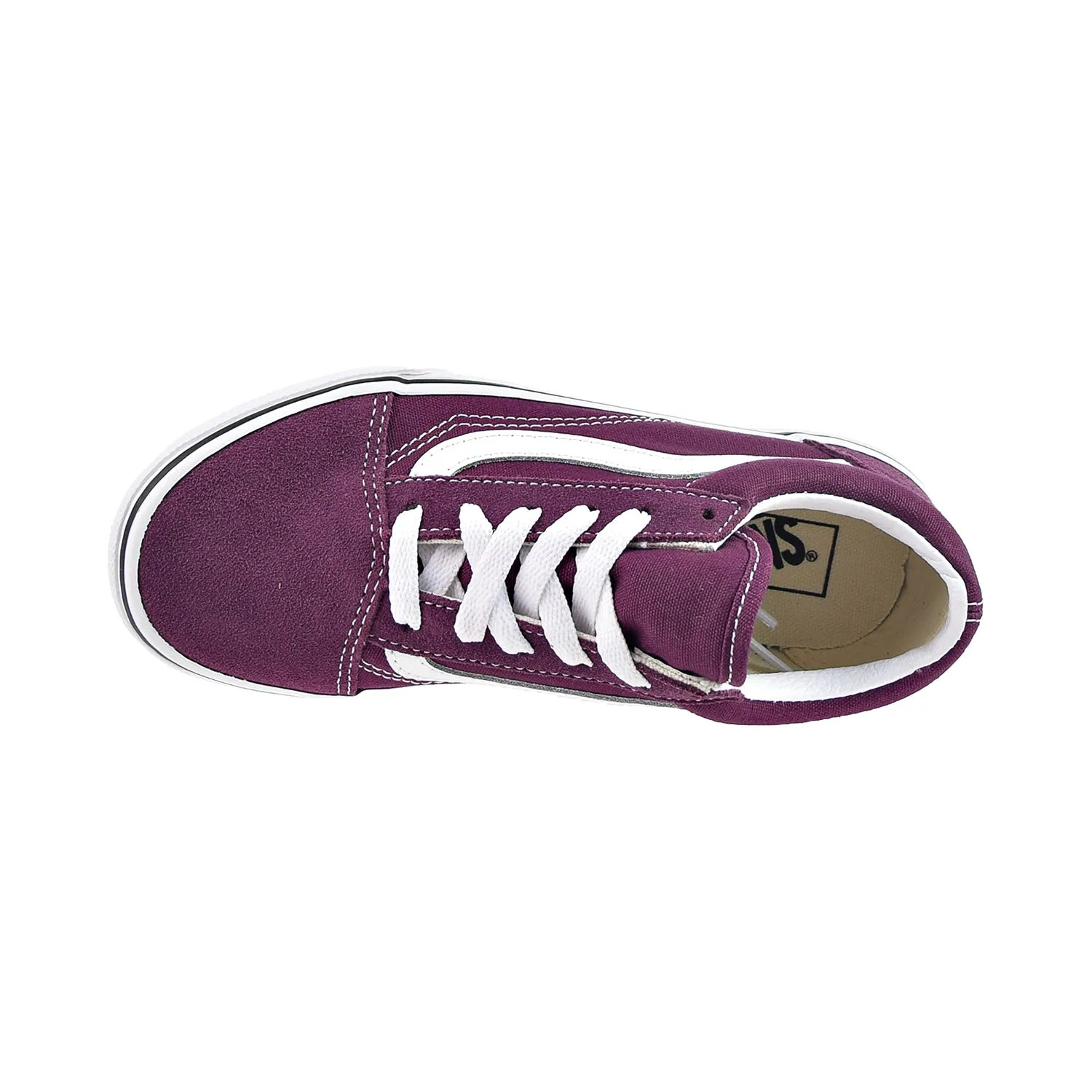 Vans Old Skool Kids' Shoes Grape Wine/True White